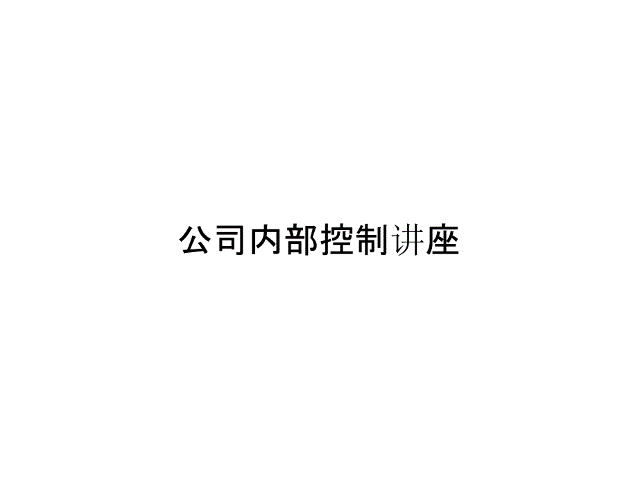 公司内部控制讲座_第1页