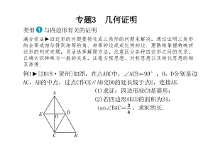 山东省泰安市2019年中考数学专题复习 专题3 几何证明课件