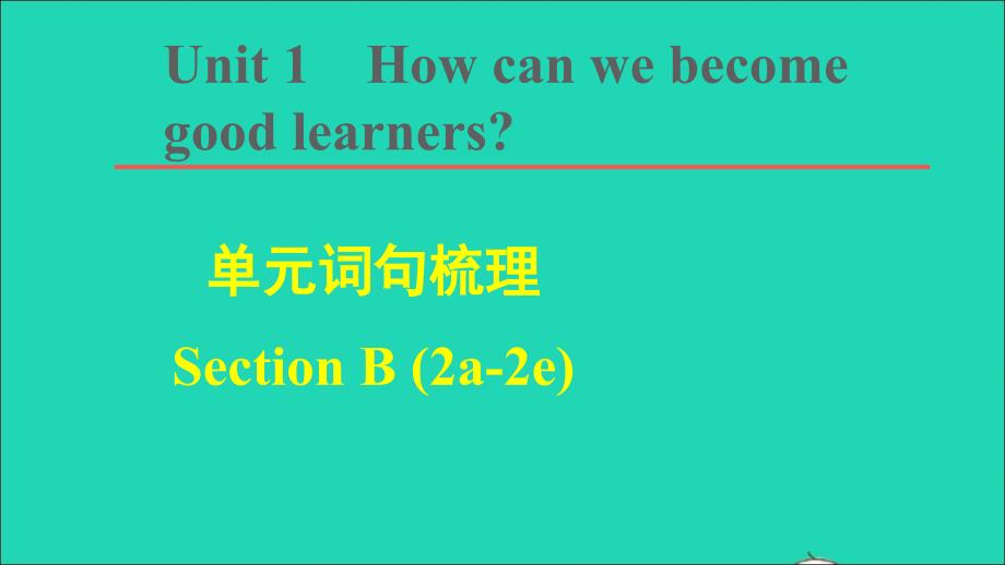 2021年九年级英语全册Unit1Howcanwebecomegoodlearners单元词句梳理SectionB2a_2e课件新版人教新目标版_第1页