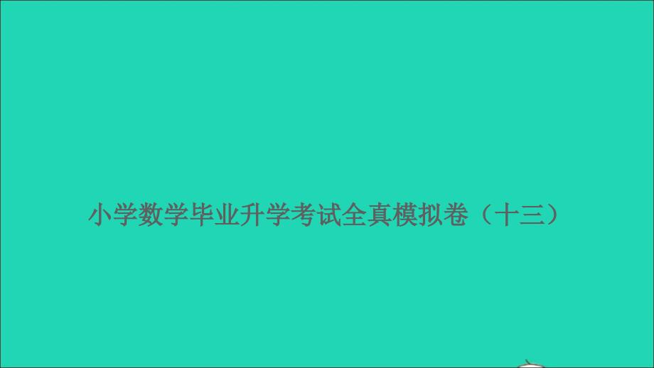 2021年屑数学特训卷毕业升学考试全真模拟卷十三课件_第1页