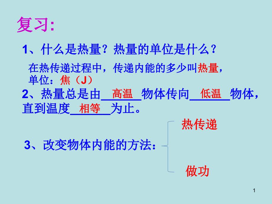 人教版部编初中九年级物理(全一册)第13章第3节比热容ppt课件_第1页