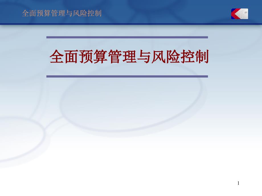 全面预算管理与风险控制-部门计划与预算编制_第1页