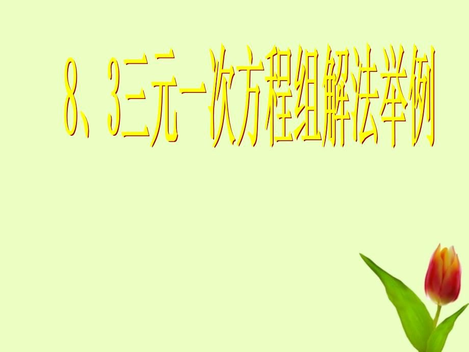 福建省邵武第七中学七年级数学三元一次方程组解法举例课件_第1页