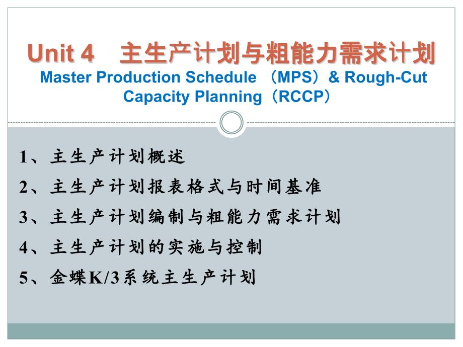 《ERP》Unit_04_主生产计划与粗能力需求计划_第1页