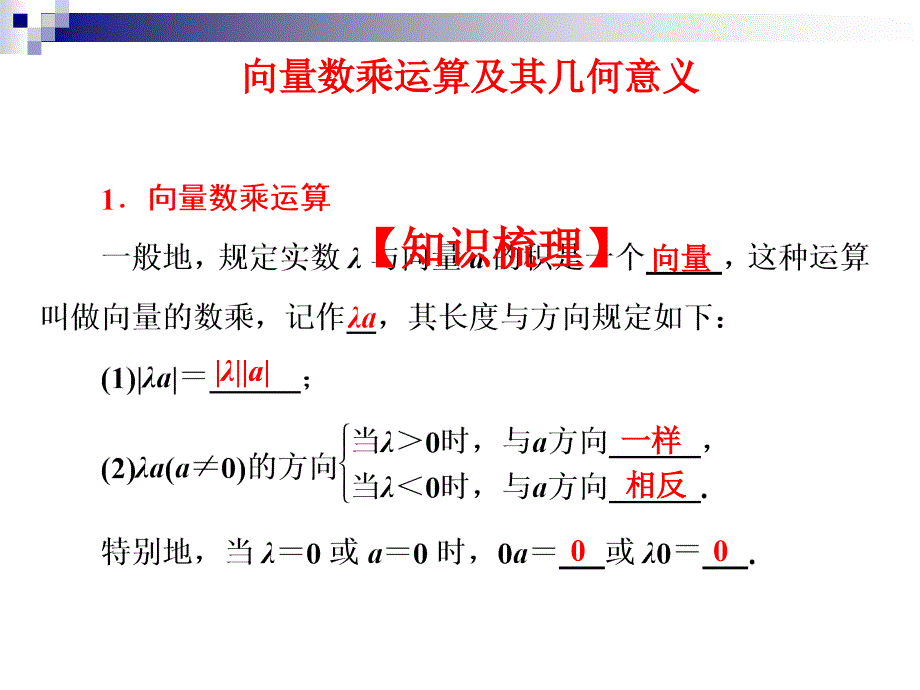 高中数学必修4平面向量优质课件向量数乘运算及其几何意义_第1页