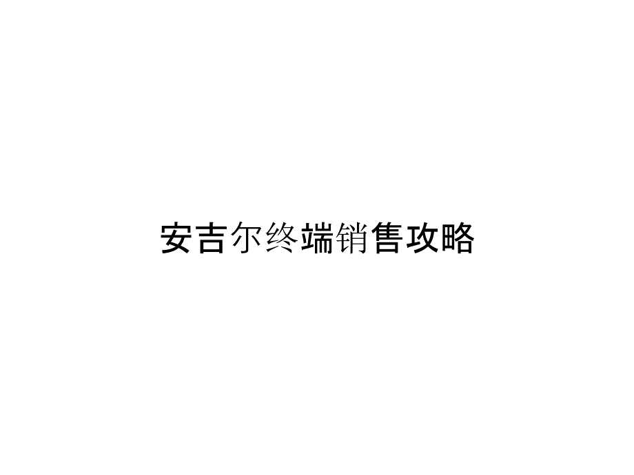 安吉尔终端销售攻略_第1页