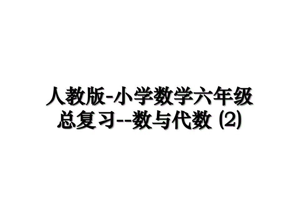 人教版-小学数学六年级总复习--数与代数 (2)教学资料_第1页