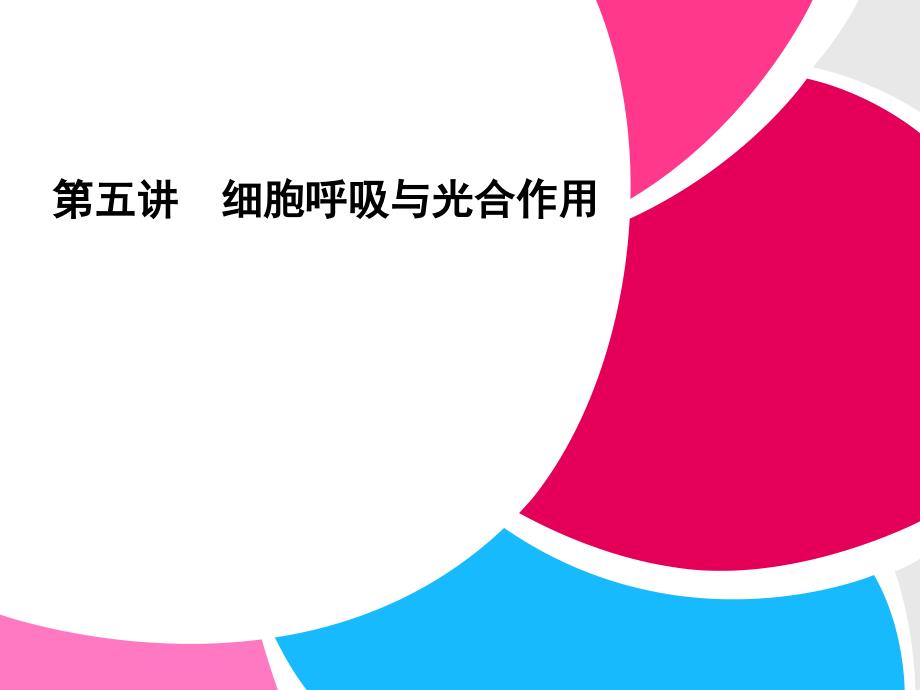 2013届高考二轮专题生物复习细胞呼吸与光合作用课件人教版_第1页