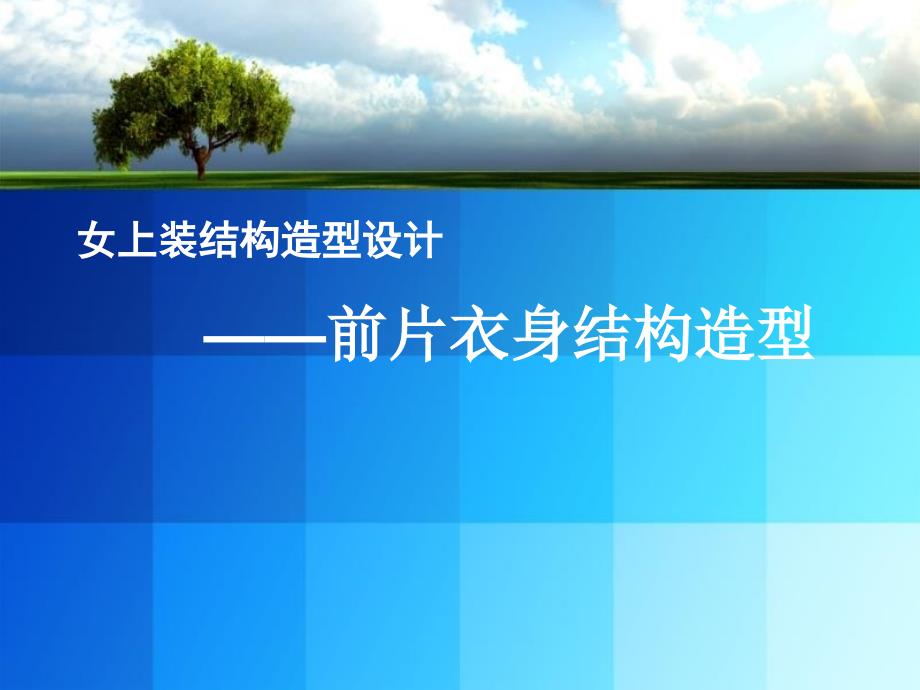 沙溪理工学校服装款式结构造型设计课件：前片衣身结构造型_第1页