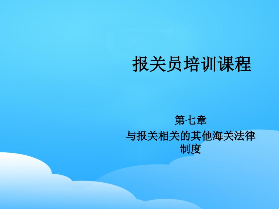 与报关相关的其他海关法律制度课件_第1页