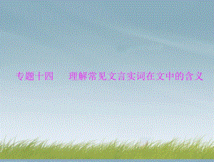 【南方新課堂】2014年高考語(yǔ)文總復(fù)習(xí)第二部分專題十四理解常見(jiàn)文言實(shí)詞在文中的含義課件新人教版