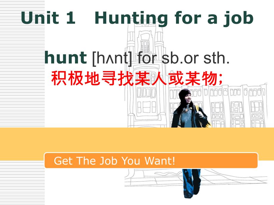 unit1Huntingforajob寻找工作英语课件_第1页