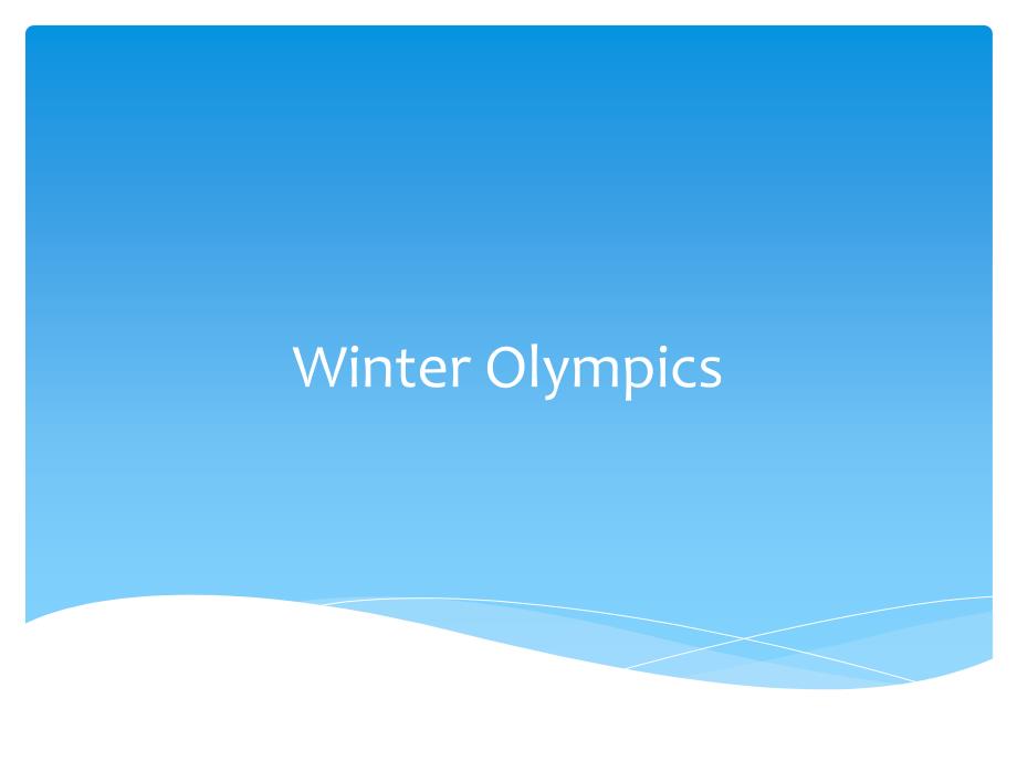 英语基础教程WinterOlympicsSports课件_第1页