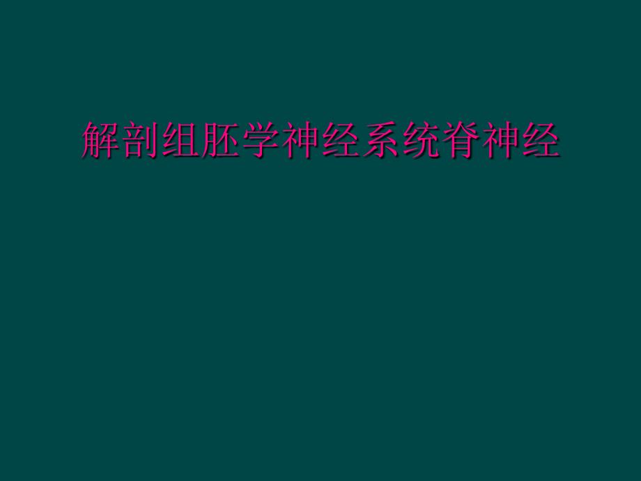 解剖组胚学神经系统脊神经_第1页