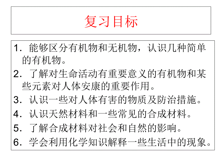 九年级化学第十二单元化学与生活复习课件ppt_第1页