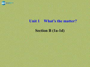 【金榜學(xué)案】2014版八年級英語下冊 Unit 1 What’s the matter Section B (1a-1d)課件 （新版）人教新目標(biāo)版