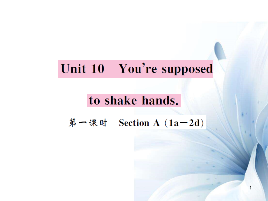 九年級英語全冊 Unit 10 You’re supposed to shake hands（第1課時）課件 （新版）人教新目標版[共4頁]_第1頁