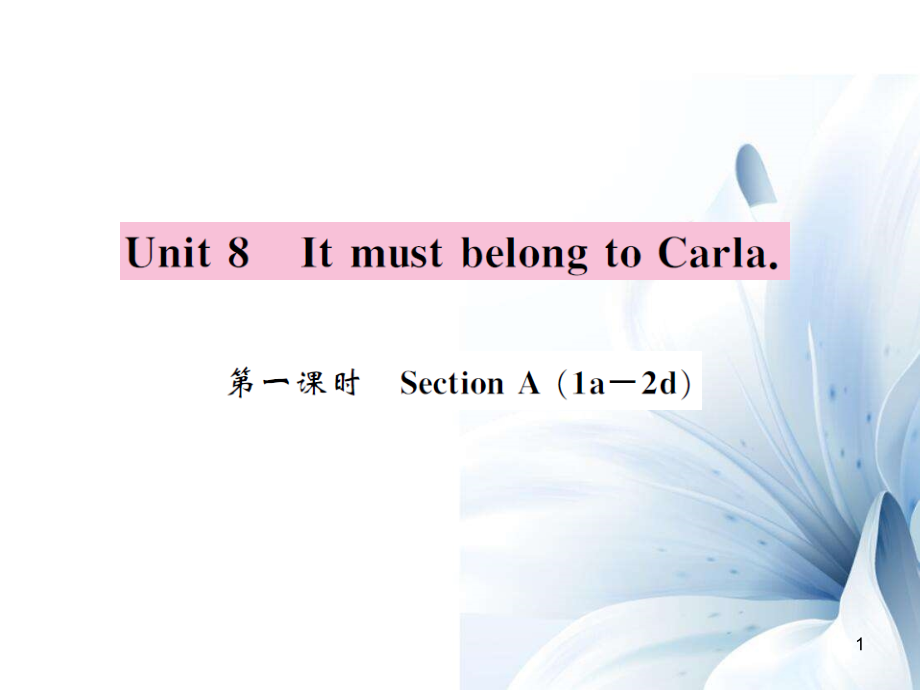 九年級英語全冊 Unit 8 It must belong to Carla（第1課時）課件 （新版）人教新目標版[共4頁]_第1頁