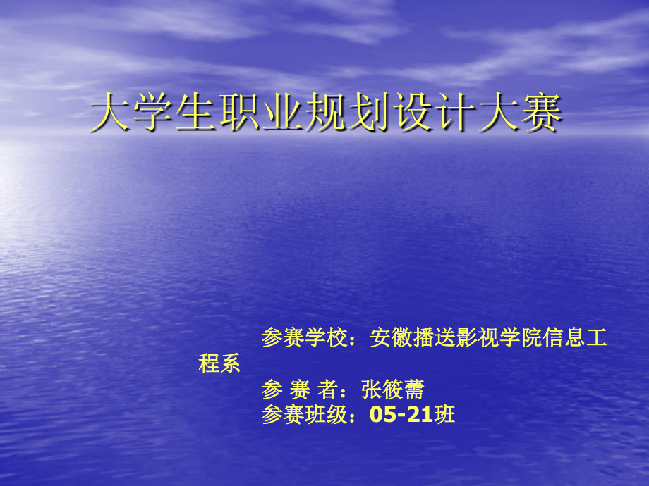 大学生职业规划设计大赛 - 安徽广播影视职业技术学院_第1页