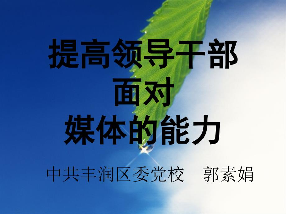 提高领导干部面对媒体的能力_第1页