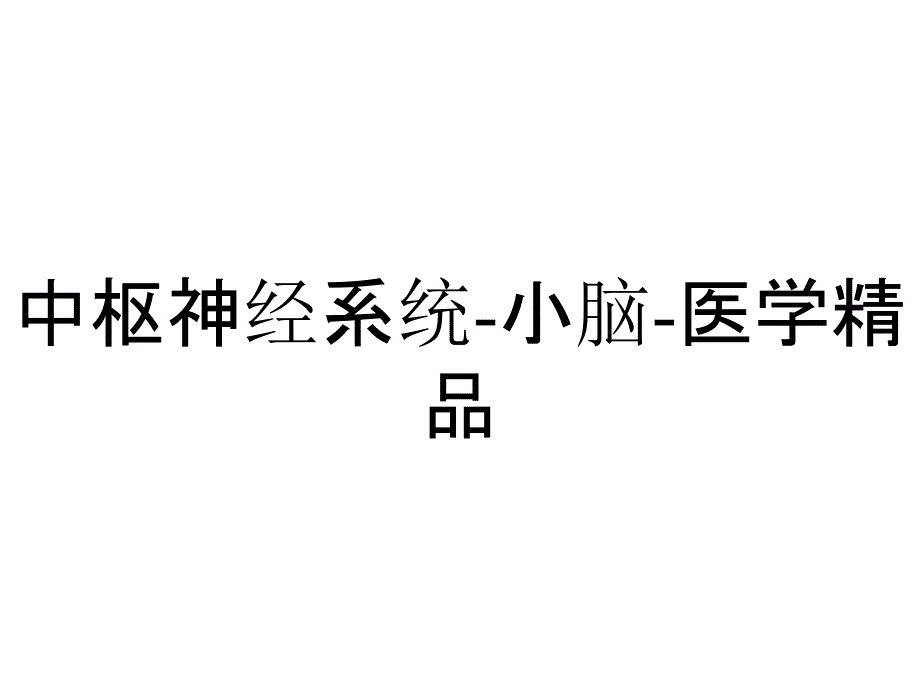 中枢神经系统小脑医学_第1页