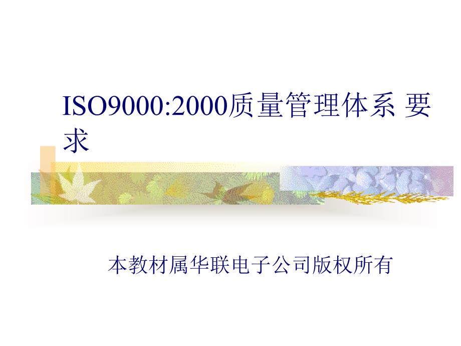 QMS培训-质量管理体系培训教材(三)9000标准详细_第1页