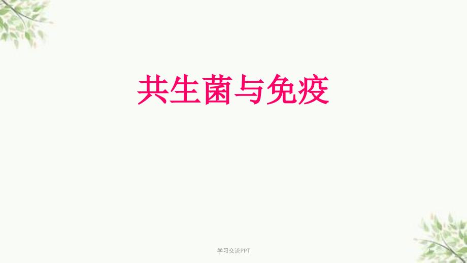 共生菌与免疫的关系ppt课件_第1页