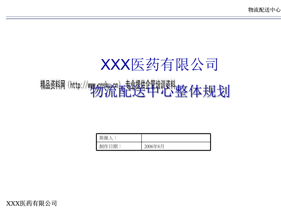 某医药有限公司物流配送中心整体规划_第1页