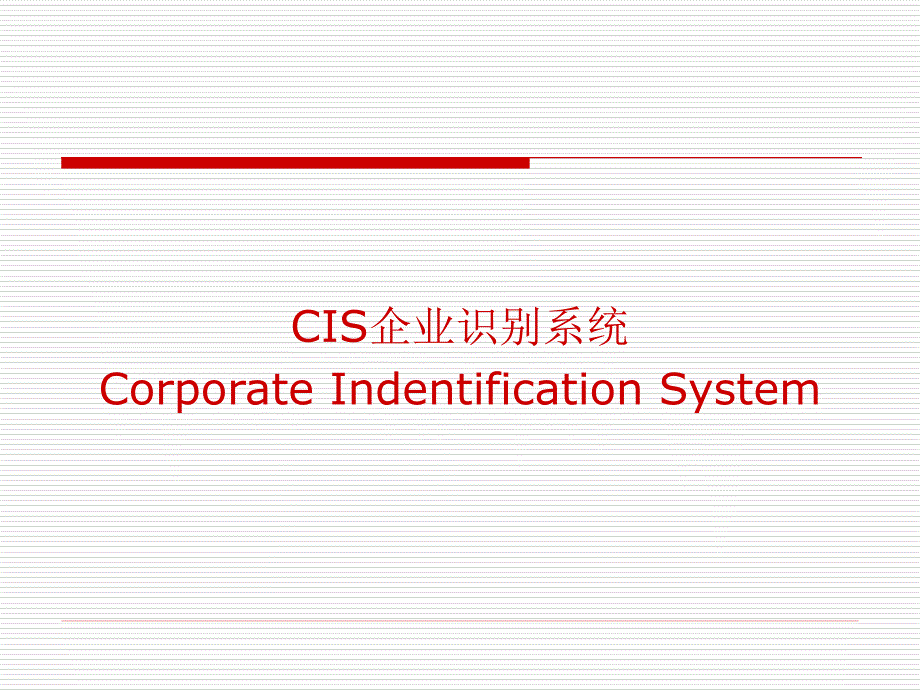 CIS企业识别系统课程_第1页