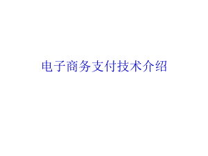 電子商務(wù)支付技術(shù)介紹PPT課件