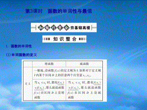 《金新學案》高考數(shù)學總復習 2.3函數(shù)的單調(diào)性與最值課件 文 大綱人教