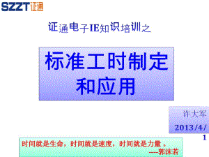 2013年4月標準工時培訓(xùn)最新資料