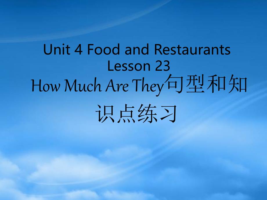 三级英语下册Unit4FoodandRestaurantsLesson23HowMuchAreThey句型和知识点练习素材冀教三起20190621210_第1页