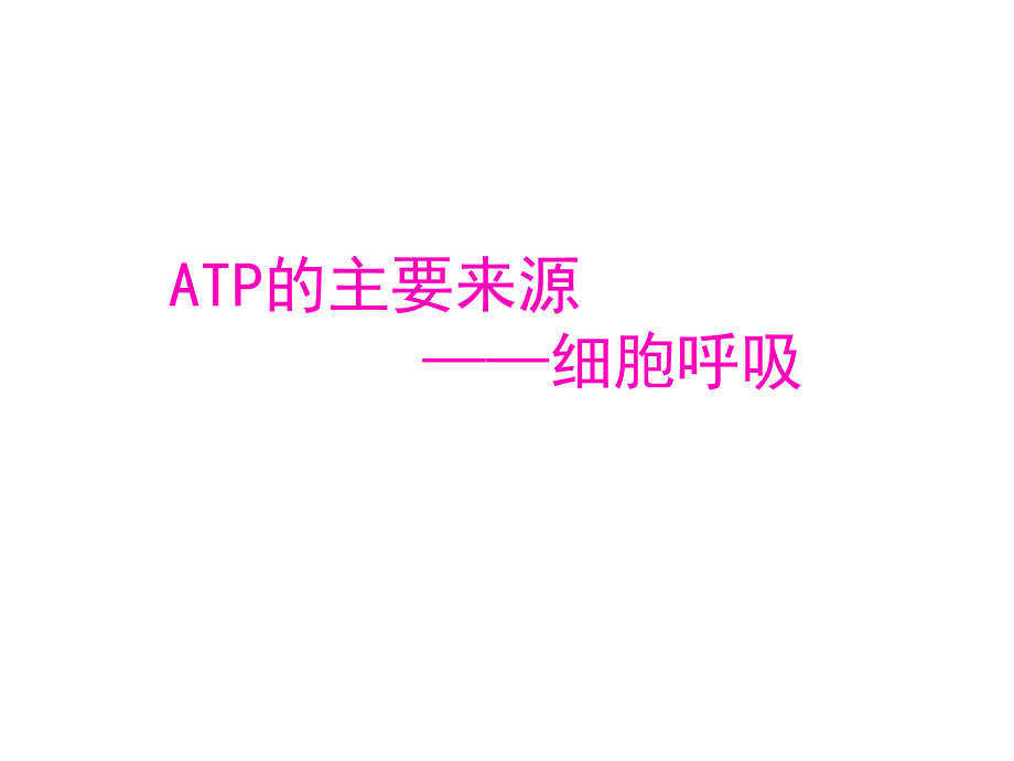 ATP的主要来源细胞呼吸PPT通用课件_第1页