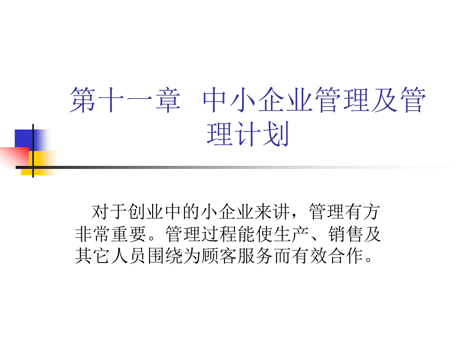 中小企业管理及管理计划建议方案_第1页