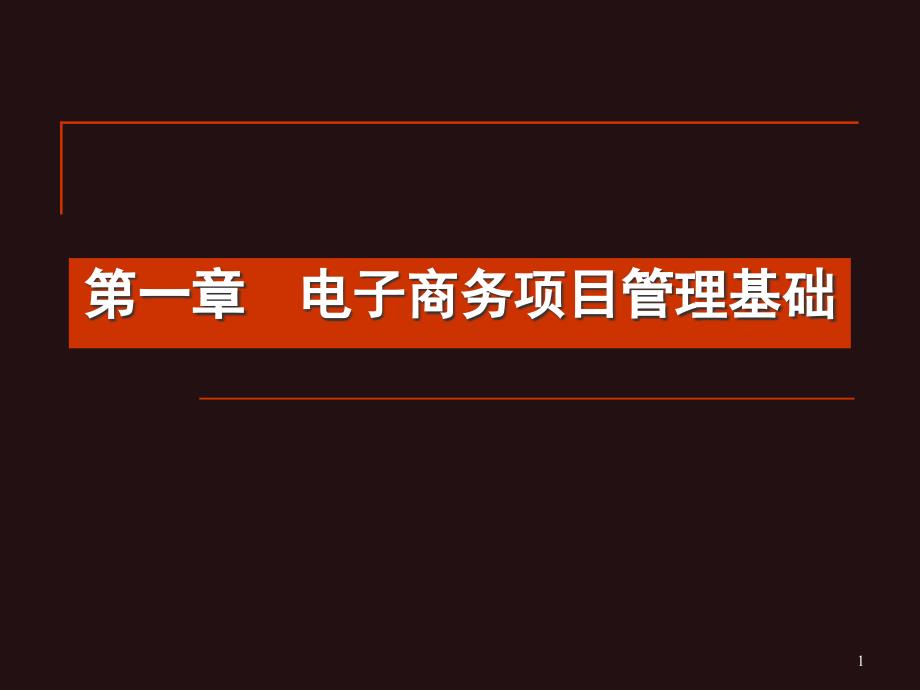 电子商务项目管理基础_第1页