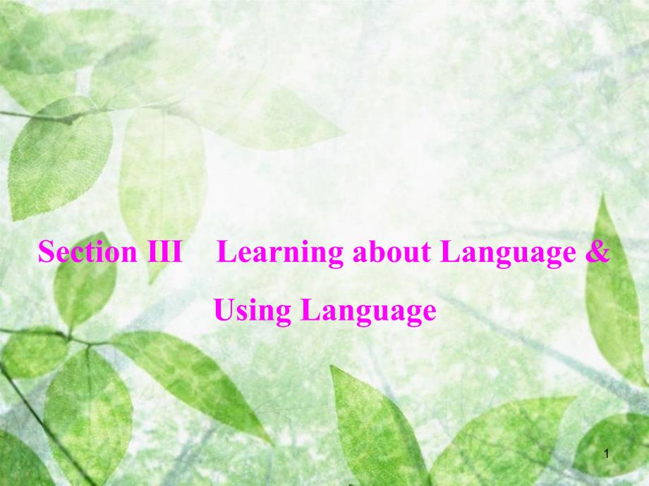 高中英语 Unit 3 Travel journal Section Ⅲ Learning about Language & Using Language优质课件 新人教版必修1[共45页]_第1页