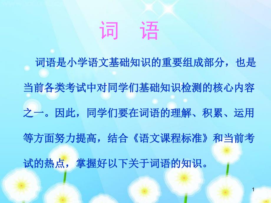 小学语文复习之词语ppt课件_第1页