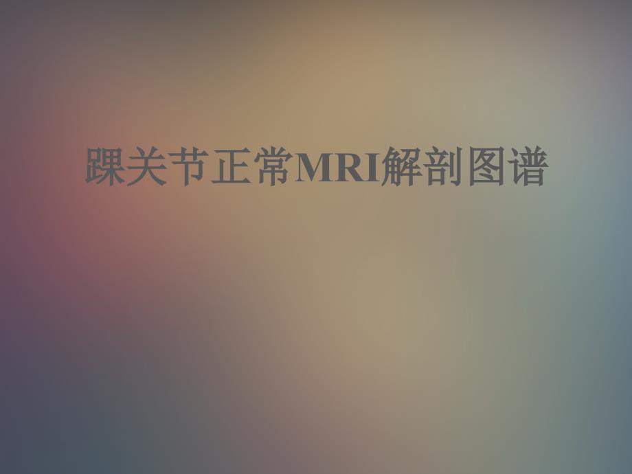 踝关节正常MRI解剖图谱课件_第1页