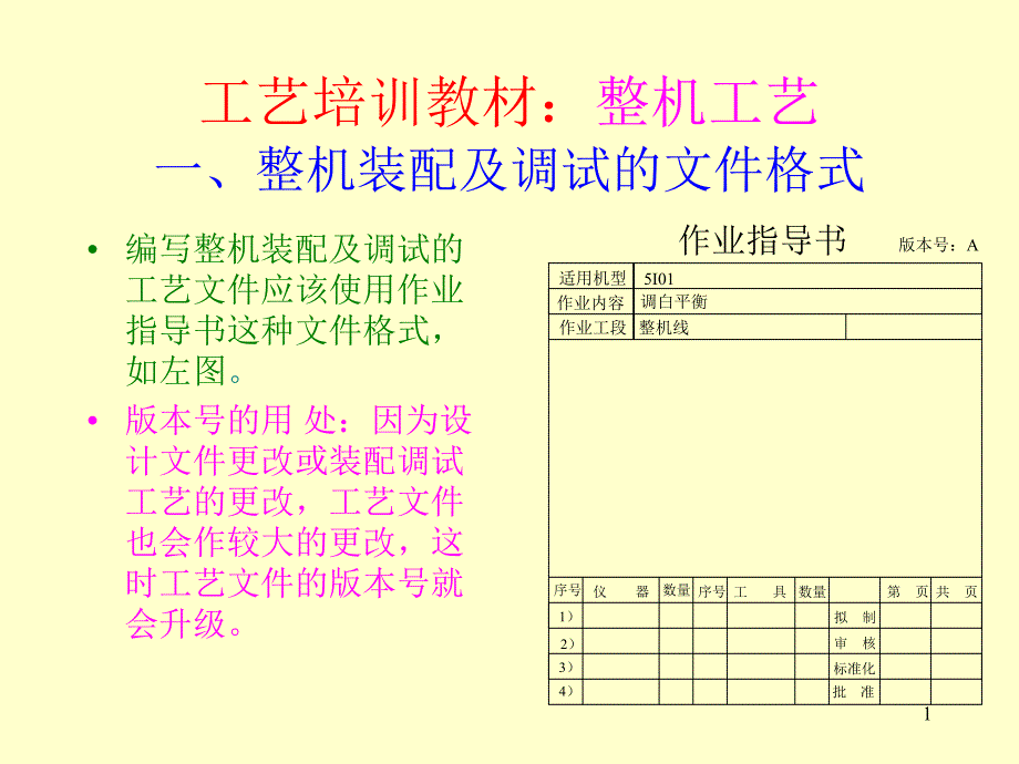 工艺培训教材：整机工艺课件_第1页