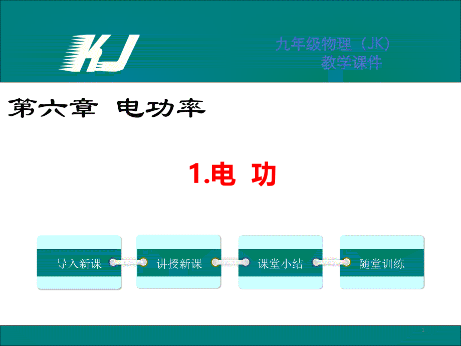 教科版九年级物理上册-第六章第一节《电功》-ppt课件_第1页