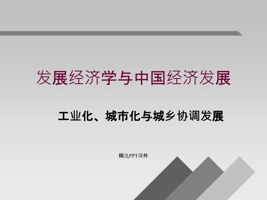 发展经济学第十讲城市化和城乡协调发展课件_第1页