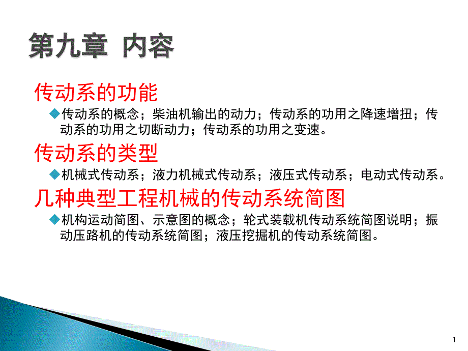 机械产品构造工程机械底盘部分提纲tostudent课件_第1页