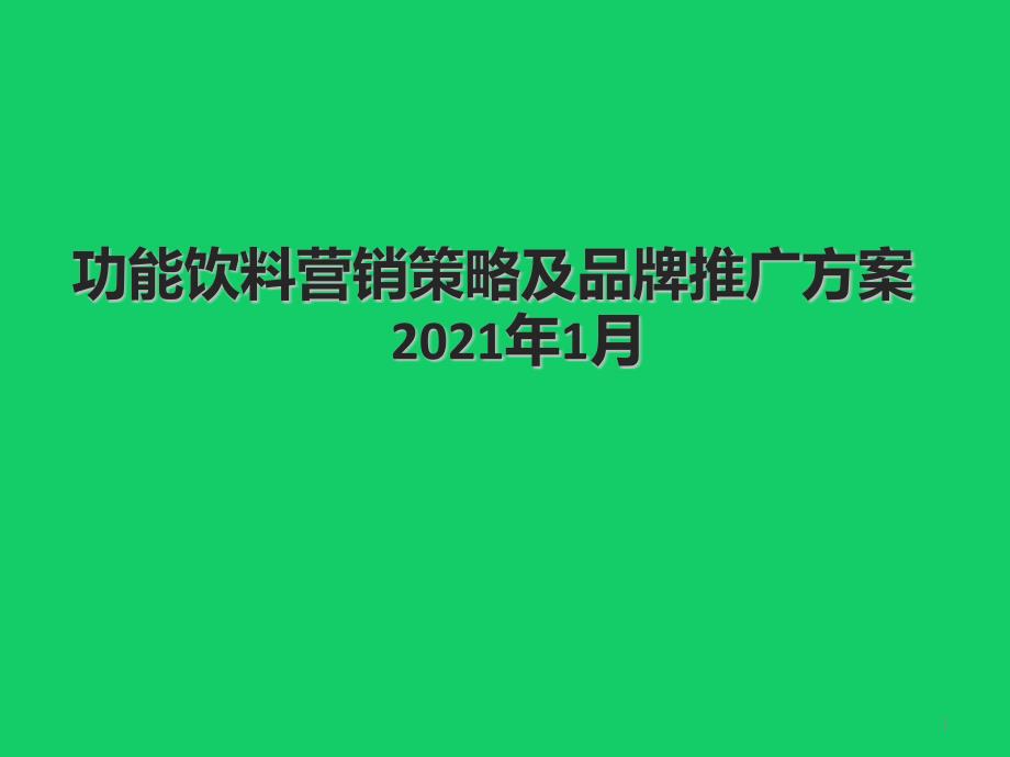 快消品功能饮料营销策略及品牌推广方案(2021年经典珍藏)课件_第1页