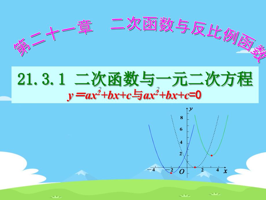 沪科版数学九年级上213二次函数与一元二次方程ppt课件_第1页