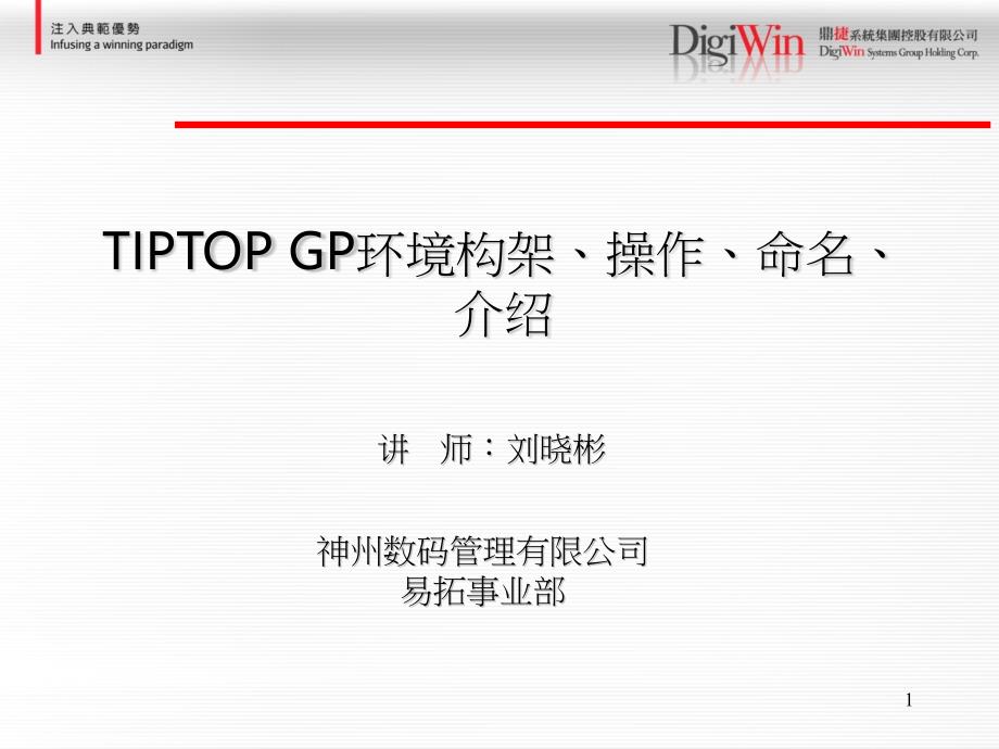 TIPTOPGP命名操作环境构架课件_第1页