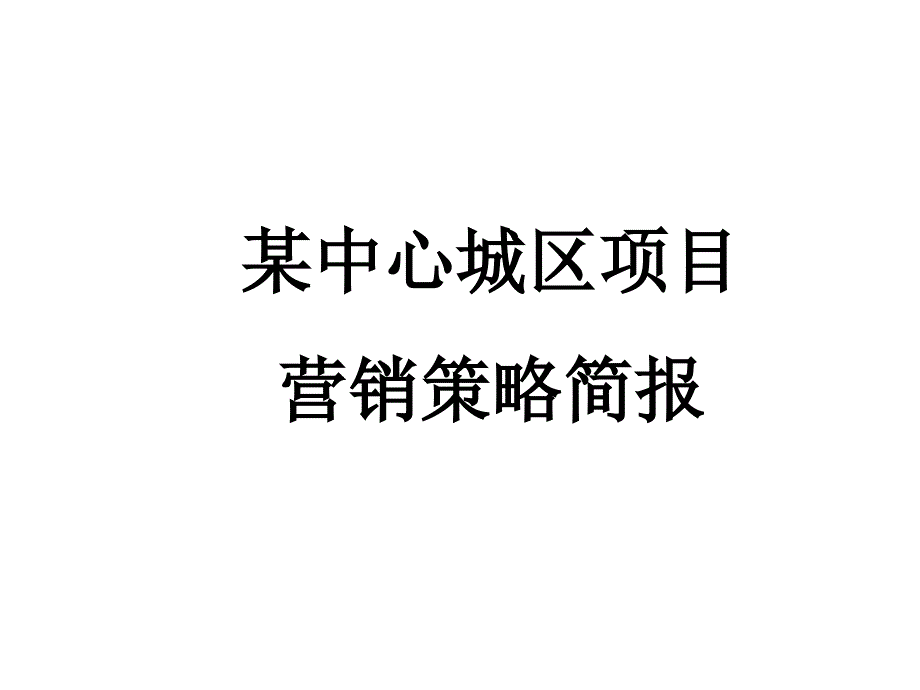 中心城区项目营销策略简报课件_第1页