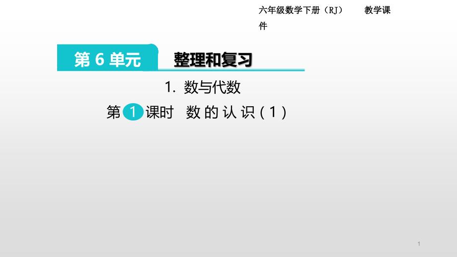 人教版六年级下册数学《整理与复习：数与代数》公开课ppt课件_第1页