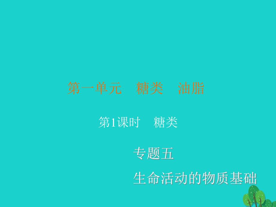 高中化学5.1.1糖类ppt课件苏教版选修5_第1页