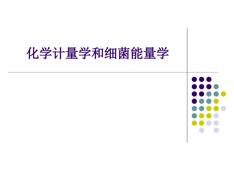 化学计量学和细菌能量学资料课件_第1页